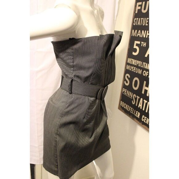 ALICE +‎ OLIVIA Dress Gray Strapless Pleated Party Dress Size 6 - Picture 5 of 8